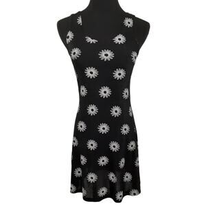 Vintage 90s Sunflower Sun Dress Sleeveless Mini Dress Friends Phoebe Womens M